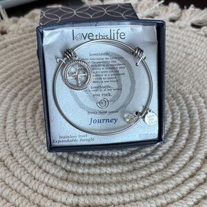 Love This Life Silver Expandable Bangle